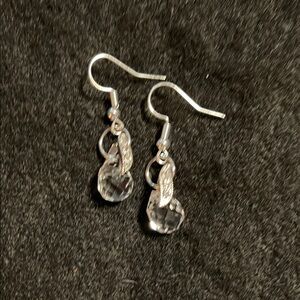 Elegant Silver Crystal Drop Earrings